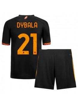 Billige AS Roma Paulo Dybala #21 Tredjedraktsett Barn 2023-24 Kortermet (+ Korte bukser)
